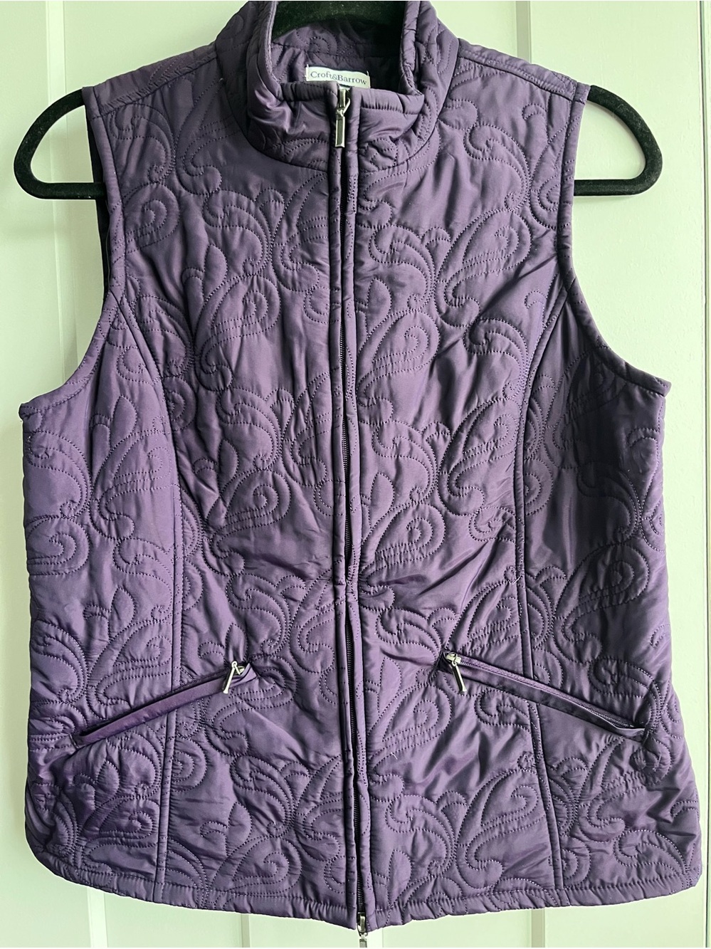 croft & barrow Purple Quilted Sleeveless Vest Sz S